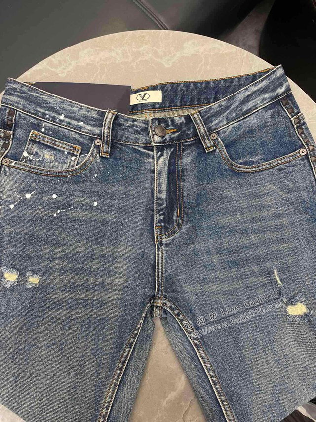 Valentino專櫃華倫天奴2023FW新款洗水破洞牛仔褲 男女同款 tzy3083